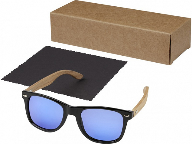 Hiru, зеркальные поляризованные солнцезащитные очки в оправе из переработанного PET-пластика/дерева в подарочной коробке, дерево с логотипом в Балашихе заказать по выгодной цене в кибермаркете AvroraStore