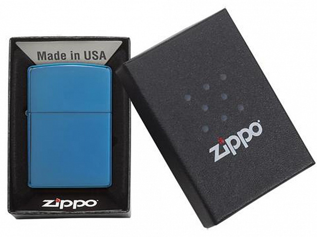 Зажигалка ZIPPO Classic с покрытием Sapphire™ с логотипом в Балашихе заказать по выгодной цене в кибермаркете AvroraStore
