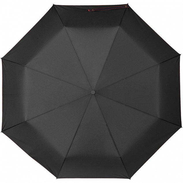 Зонт складной Lui, черный с красным с логотипом в Балашихе заказать по выгодной цене в кибермаркете AvroraStore