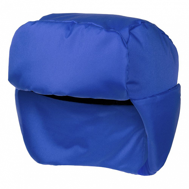 Шапка-ушанка Shelter, ярко-синяя с логотипом в Балашихе заказать по выгодной цене в кибермаркете AvroraStore