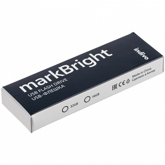 Флешка markBright с белой подсветкой, 16 Гб с логотипом в Балашихе заказать по выгодной цене в кибермаркете AvroraStore