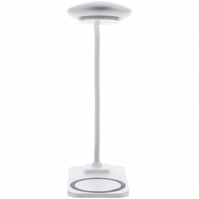 Настольная лампа с беспроводной зарядкой Modicum, белая с логотипом в Балашихе заказать по выгодной цене в кибермаркете AvroraStore