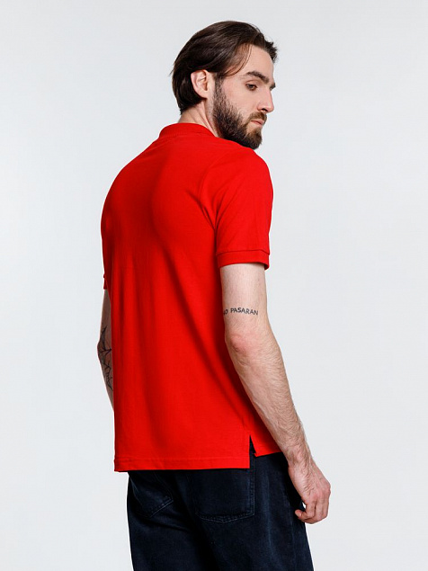 Рубашка поло мужская Adam, красная с логотипом в Балашихе заказать по выгодной цене в кибермаркете AvroraStore
