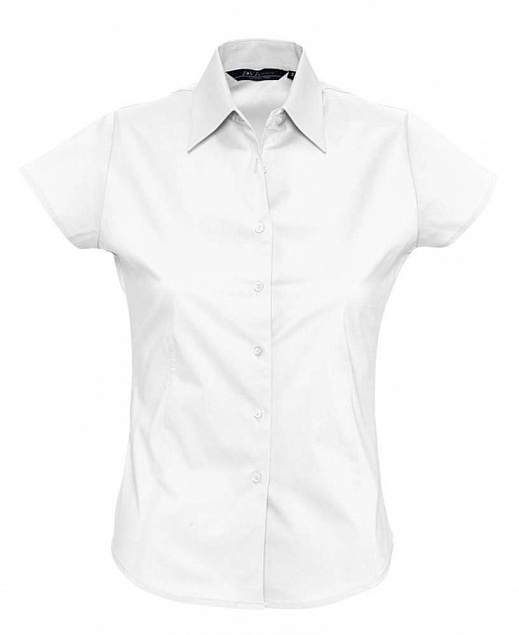 Рубашка женская с коротким рукавом EXCESS, белая с логотипом в Балашихе заказать по выгодной цене в кибермаркете AvroraStore