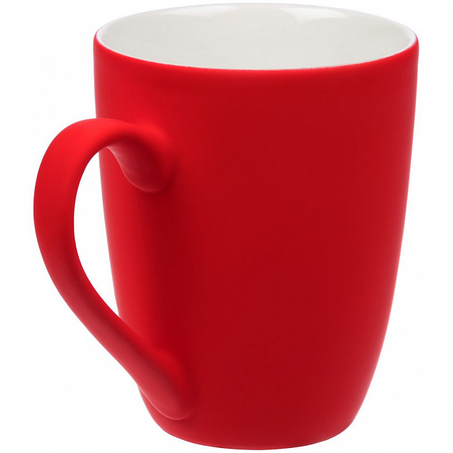 Кружка Good Morning с покрытием софт-тач, ярко-красная с логотипом в Балашихе заказать по выгодной цене в кибермаркете AvroraStore