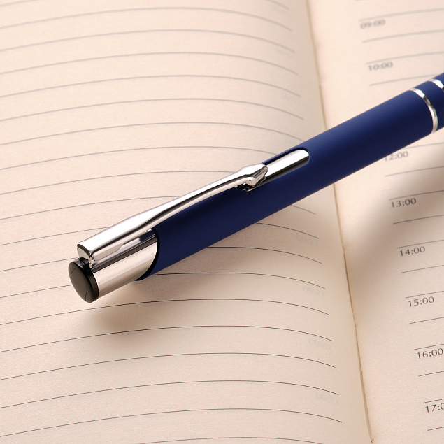 Шариковая ручка Alpha, синяя с логотипом в Балашихе заказать по выгодной цене в кибермаркете AvroraStore