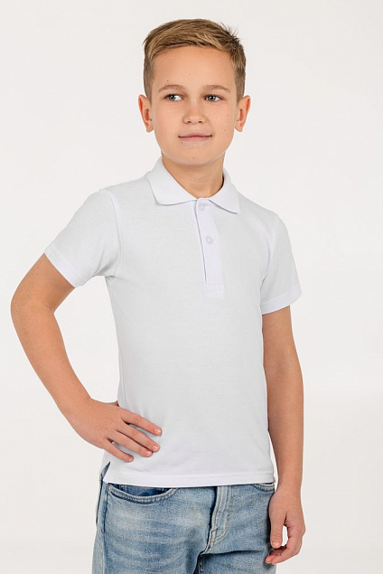 Рубашка поло детская Virma Kids, белая с логотипом в Балашихе заказать по выгодной цене в кибермаркете AvroraStore