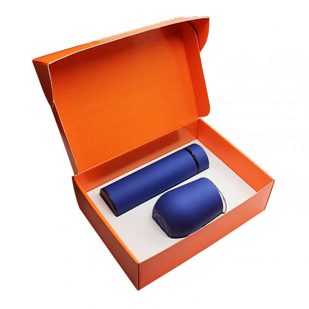 Набор Hot Box C (софт-тач) W, синий с логотипом в Балашихе заказать по выгодной цене в кибермаркете AvroraStore