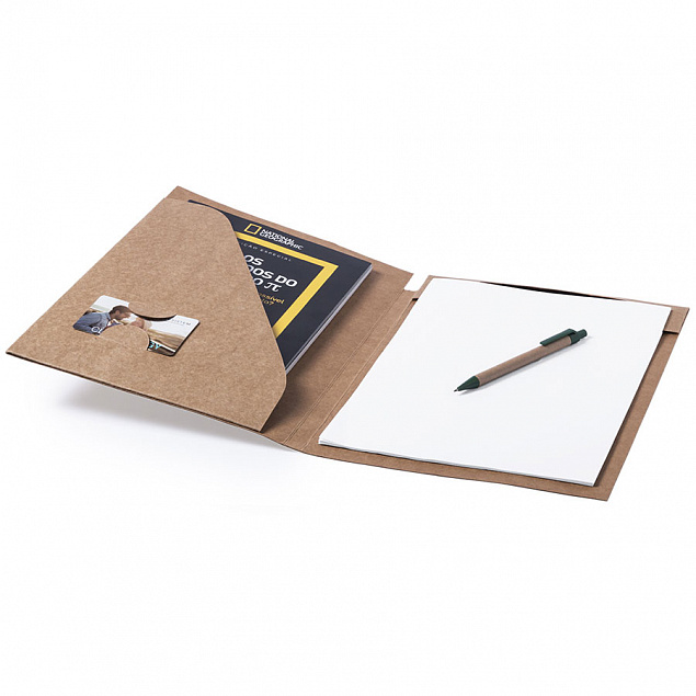 Папка BLOGUER A4 с бумажным блоком и ручкой, рециклированый картон с логотипом в Балашихе заказать по выгодной цене в кибермаркете AvroraStore