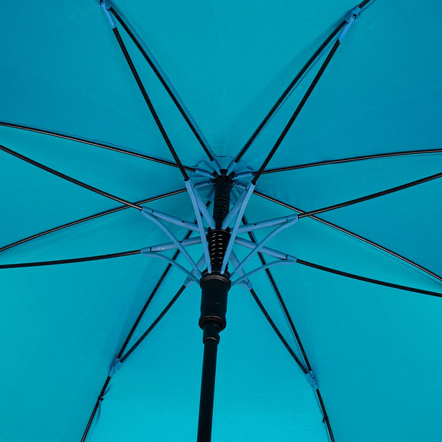 Зонт-трость Undercolor с цветными спицами, бирюзовый с логотипом в Балашихе заказать по выгодной цене в кибермаркете AvroraStore