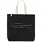 Холщовая сумка с вышивкой «Линия наименьшего сопротивления», черная с логотипом в Балашихе заказать по выгодной цене в кибермаркете AvroraStore