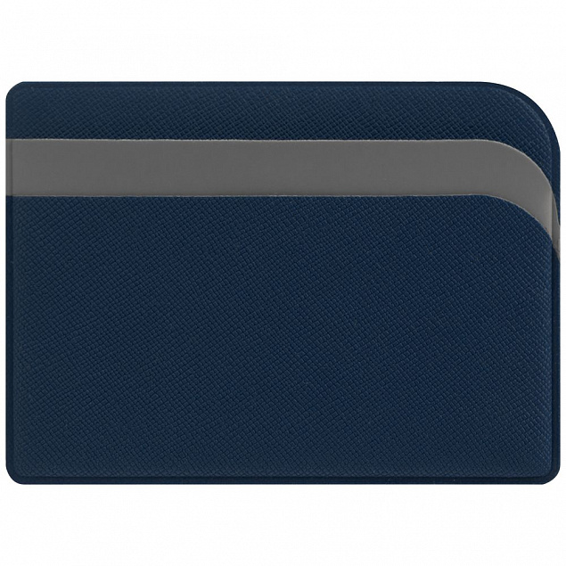 Чехол для карточек Dual, синий с логотипом в Балашихе заказать по выгодной цене в кибермаркете AvroraStore