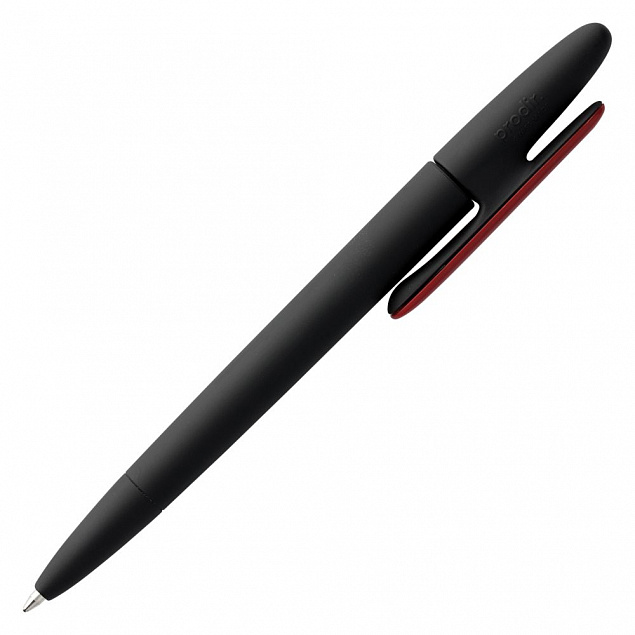 Ручка шариковая Prodir DS5 TRR-P Soft Touch, черная с красным с логотипом в Балашихе заказать по выгодной цене в кибермаркете AvroraStore