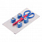 Набор мини-дыроколов и ножниц fun-design, синий с логотипом в Балашихе заказать по выгодной цене в кибермаркете AvroraStore