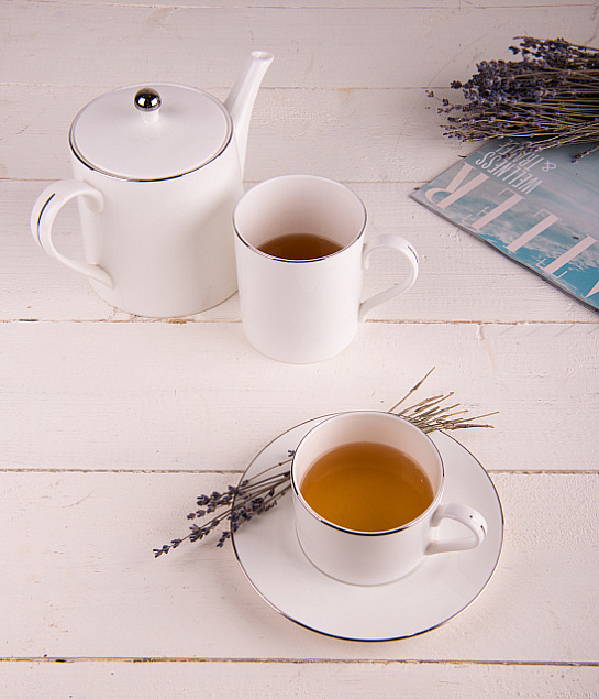 Набор PLATINUM: чайная пара и чайник в подарочной упаковке с логотипом в Балашихе заказать по выгодной цене в кибермаркете AvroraStore