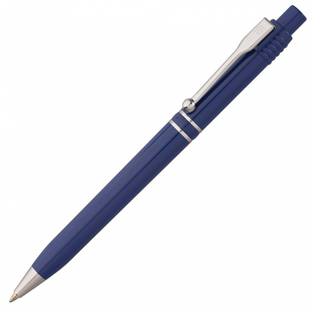 Ручка шариковая Raja Chrome, синяя с логотипом в Балашихе заказать по выгодной цене в кибермаркете AvroraStore