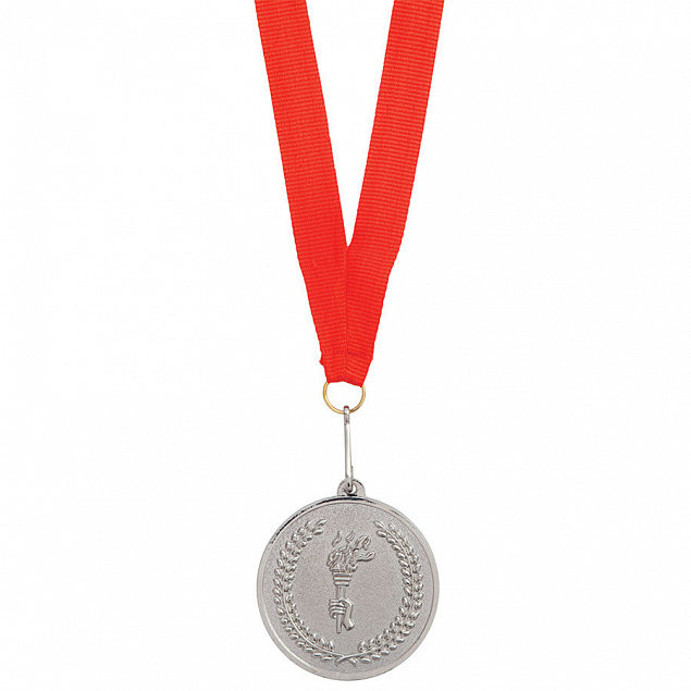 Медаль наградная на ленте  "Серебро" с логотипом в Балашихе заказать по выгодной цене в кибермаркете AvroraStore