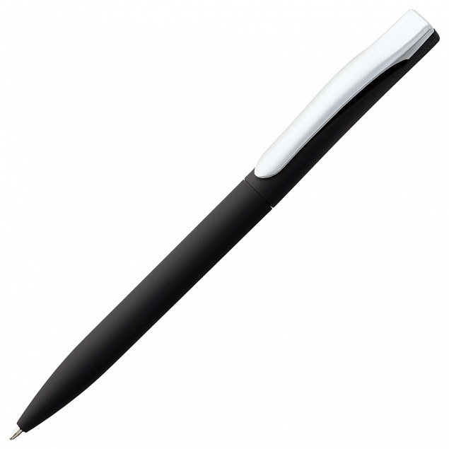 Ручка шариковая Pin Soft Touch, черная с логотипом в Балашихе заказать по выгодной цене в кибермаркете AvroraStore
